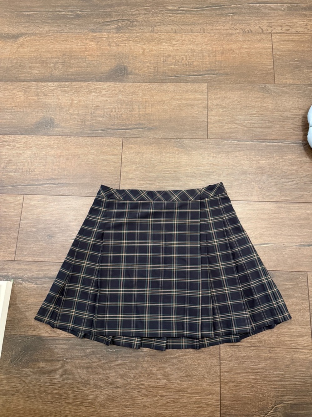 Sunday Best Plaid Pleated Mini Skirt in Navy